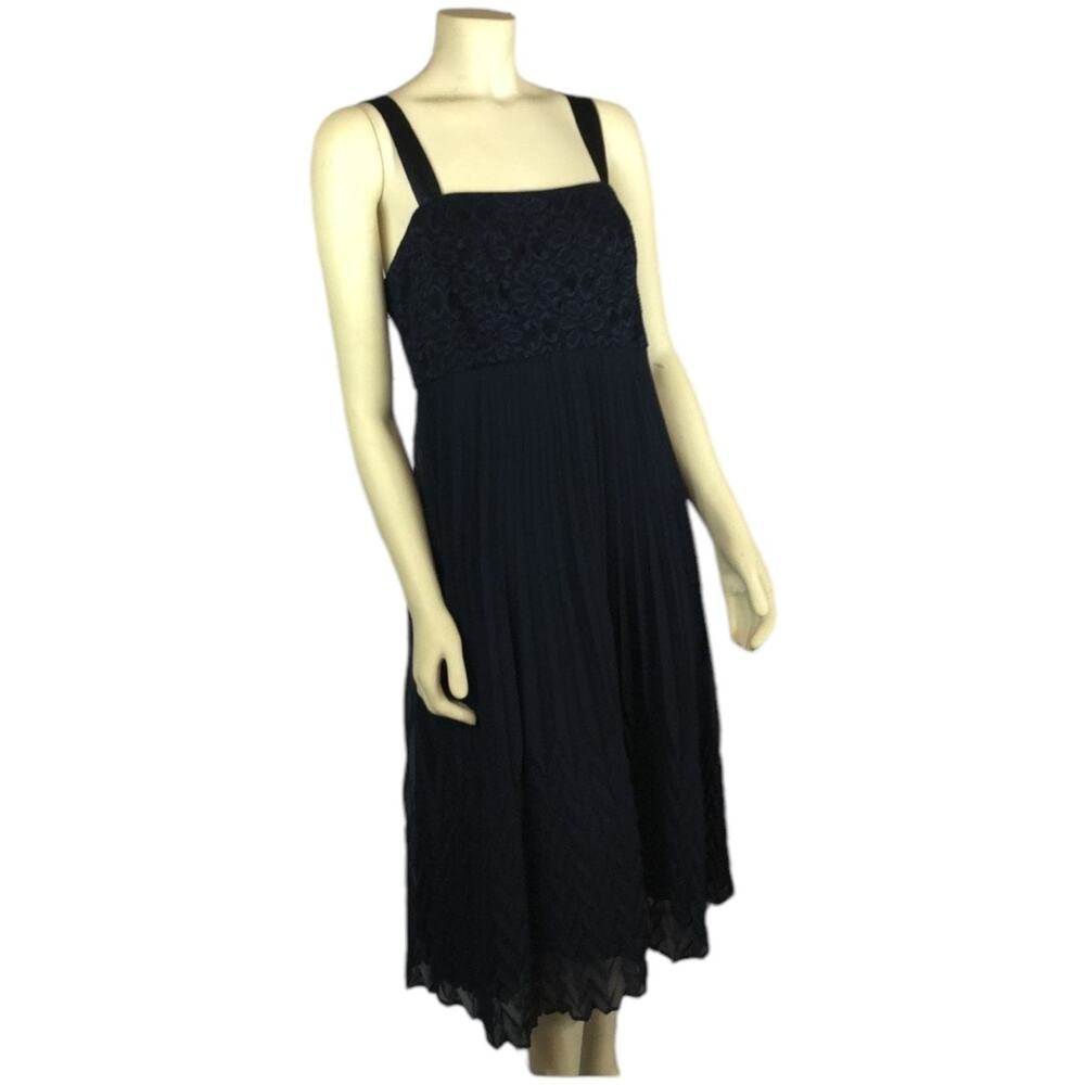 2000s R&M Richards Navy Pleated Dress Bolero Set 18W - Picture 10 of 13
